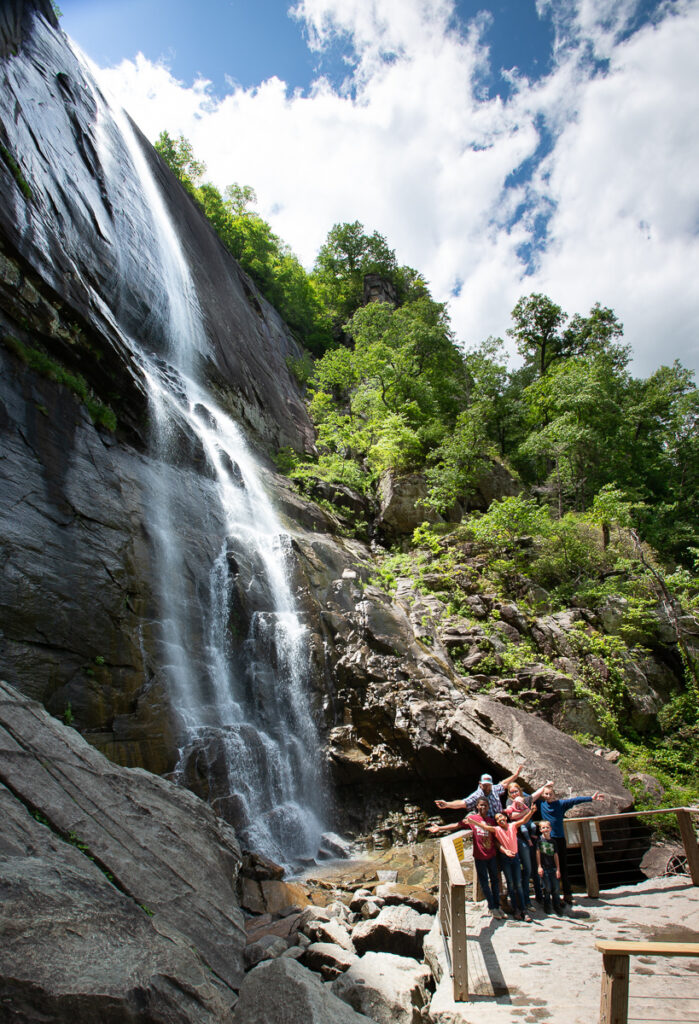 Hickory Nut Falls trail at Chimney Rock at Chimney Rock State Park